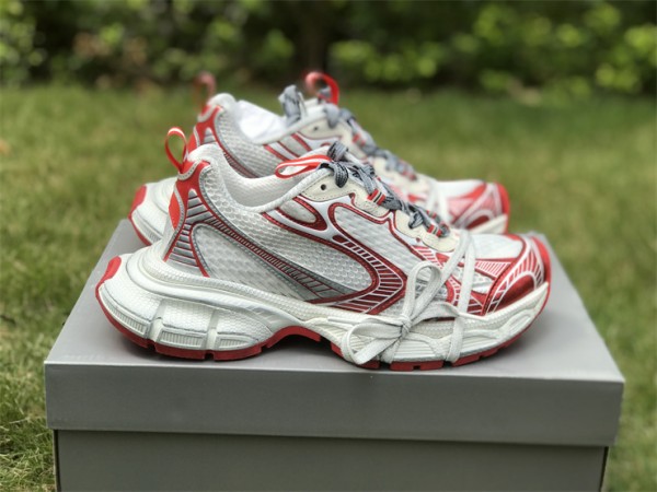 Balenciaga 3XL Sneaker in white and red mesh and polyurethane