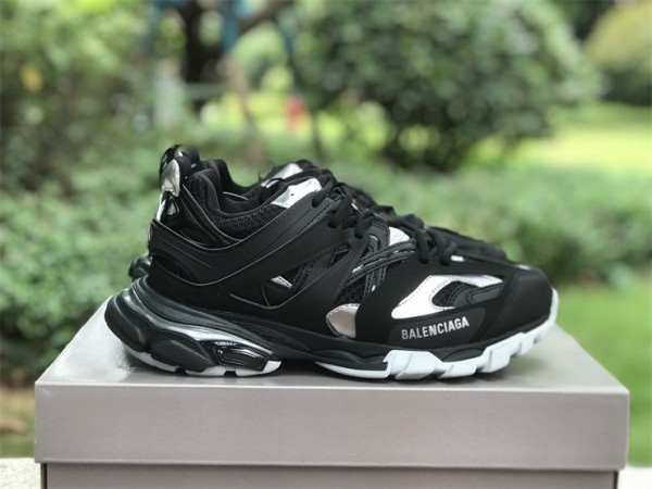 Balenciaga Track Sneaker in Black Silver mesh and nylon - B-TRL004