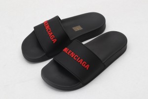 Balenciaga Slide Sandal Black - Red