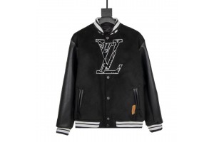 LV x NBA Leather Basketball Jacket Black (LV-JC-N06)
