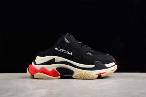 Balenciaga Triple S Mule in black, white and red double foam and mesh (2023)
