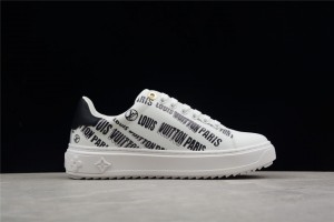 LV Time Out Sneaker White/Black Printed Leather