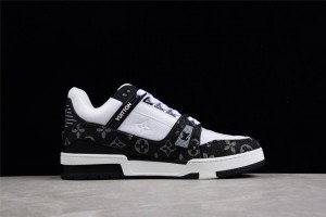 LV Trainer Sneaker Black Denim Monogram