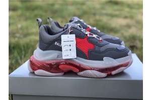 Balenciaga Triple S Clear Sole Sneaker - 'Grey Red'
