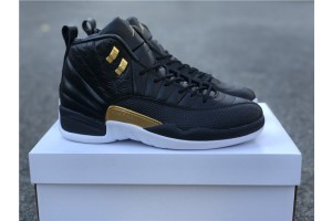Jordan 12 Retro Black Metallic Gold White (W)