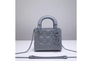 Dior Lady Mini Lambskin Bag Matte Blue