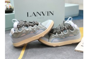 Lanvin Curb vintage sneakers with wide rainbow shoes LiGHT Blue
