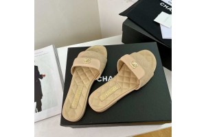 chanel slippers black/beige