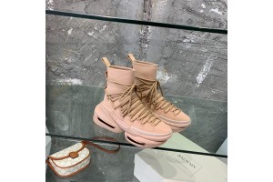 Balmain Knit and suede B-Bold high-top sneakers - Beige Pink BMSKB-001