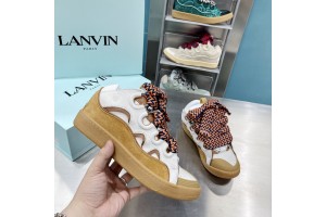 Lanvin Curb vintage sneakers with wide rainbow shoes lace Top Version 