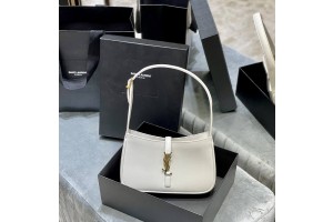YSL LE 5 A 7 Hobo White Bag In Smooth Leather