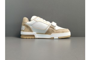 LV Trainer Sneaker Beige White