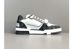 LV Trainer Sneaker Black White Monogram Demin