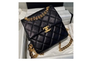 Chanel Caviar Black Retro Backpack