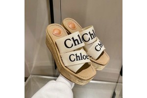 Chloe high flatform raffia