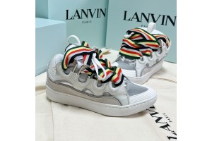 Lanvin Curb vintage sneakers with wide rainbow shoes lace Top Version 