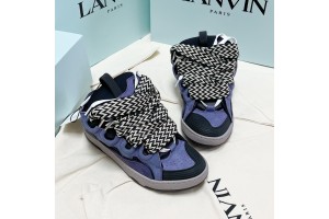 Lanvin Curb vintage sneakers with wide rainbow shoes lace Top Version 