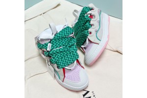 Lanvin Curb vintage sneakers with wide rainbow shoes lace Top Version 