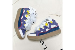 Lanvin Curb vintage sneakers with wide rainbow shoes lace Top Version 
