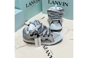 Lanvin Curb vintage sneakers with wide rainbow shoes lace Top Version 