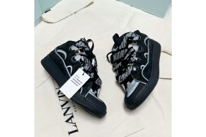 Lanvin Curb vintage sneakers with wide rainbow shoes lace Top Version 