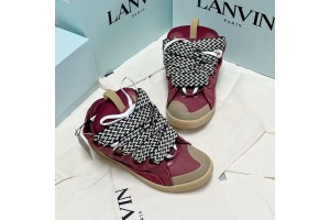 Lanvin Curb vintage sneakers with wide rainbow shoes lace Top Version 