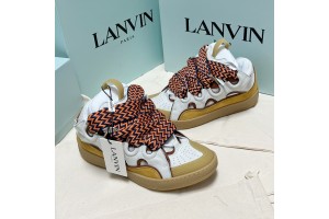 Lanvin Curb vintage sneakers with wide rainbow shoes lace Top Version 
