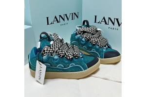 Lanvin Curb vintage sneakers with wide rainbow shoes lace Top Version 