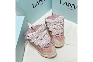 Lanvin Curb vintage sneakers with wide rainbow shoes lace Top Version 