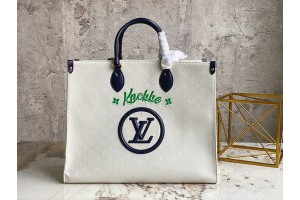 Louis Vuitton Jacquard Fabric On The Go MM Tote Bag