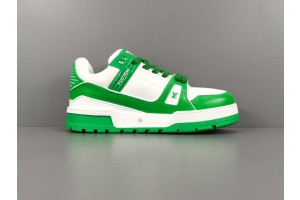 LV Trainer Sneaker Green White Logo LV LV-T0037