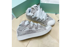 Lanvin Curb vintage sneakers with wide rainbow shoes lace Top Version 