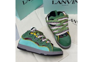 Lanvin Curb vintage sneakers with wide rainbow shoes lace Top Version 