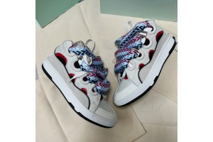 Lanvin Curb vintage sneakers with wide rainbow shoes lace Top Version 