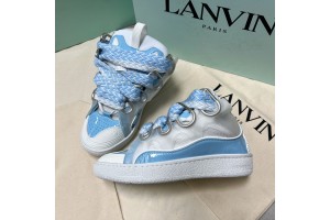 Lanvin Curb vintage sneakers with wide rainbow shoes lace Top Version 