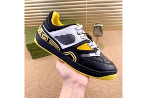 Gucci Basket Low Top Sneaker in Black - Yellow Demetra GCB-014