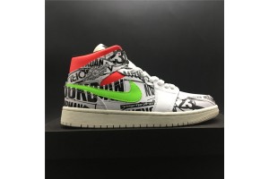 Jordan 1 Mid All Over Logos