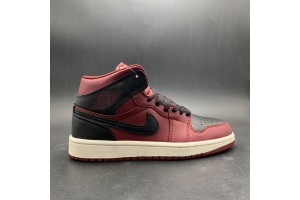 Jordan 1 Retro Mid Team Red Black