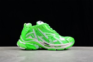 Balenciaga Runner Sneaker in neon green and white mesh and nylon