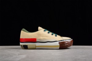 Lanvin X Gallery Dept. Beige Red Lace-Up Sneakers