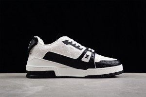 LV Trainer Sneaker White Black Logo LV