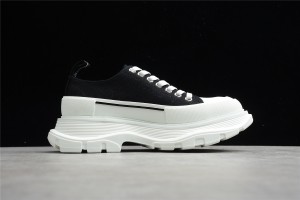 Alexander McQueen Tread Slick Canvas Sneaker - 'Black White'
