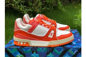 Louis Vuitton Trainer White Orange 1A5PYF