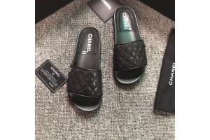 Chanel Women Slide Sandals Black (CHS-076)