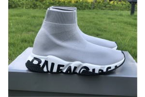 Balenciaga Graffiti Speed Sneaker Grey/White-Black 