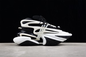 Balmain Neoprene and leather Unicorn low-top sneakers - Black White