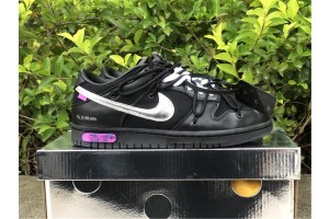 Off-White x Nike Dunk Low "The 50" Black Silver 