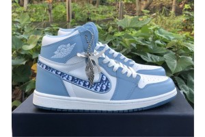 Dior x Air Jordan 1 High White Blue 