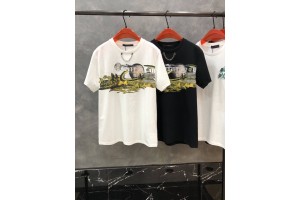 LV Short Sleeve T-shirt Black/White