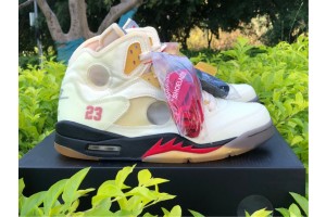 OFF-WHITE x Air Jordan 5 SP 'Sail'